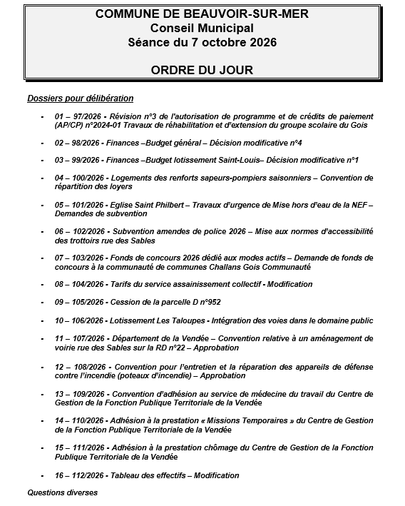 Conseil municipal 07-10-26