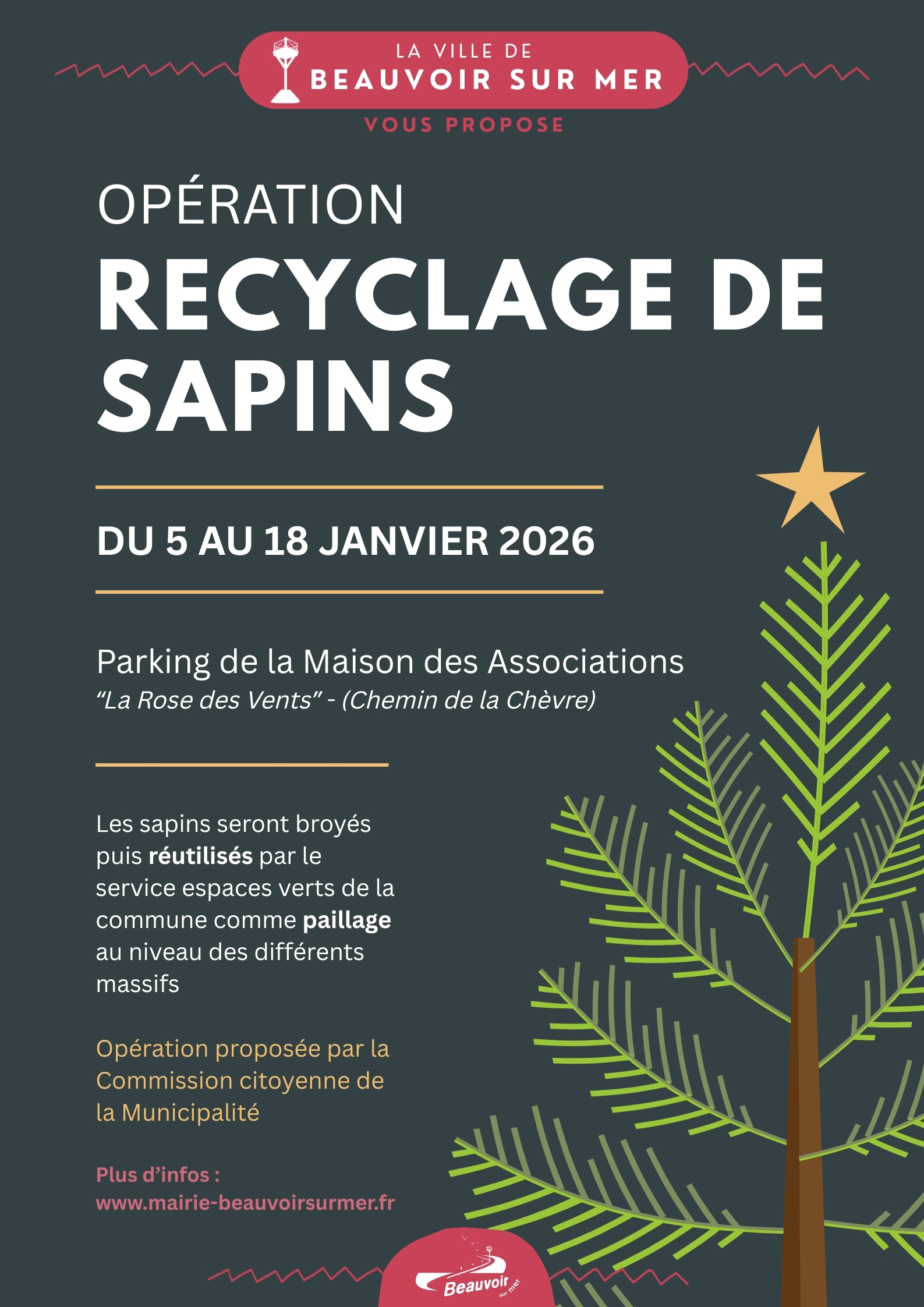 Opération recyclage de sapins de Noël 2026