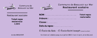 Ticket de cantine maternelle